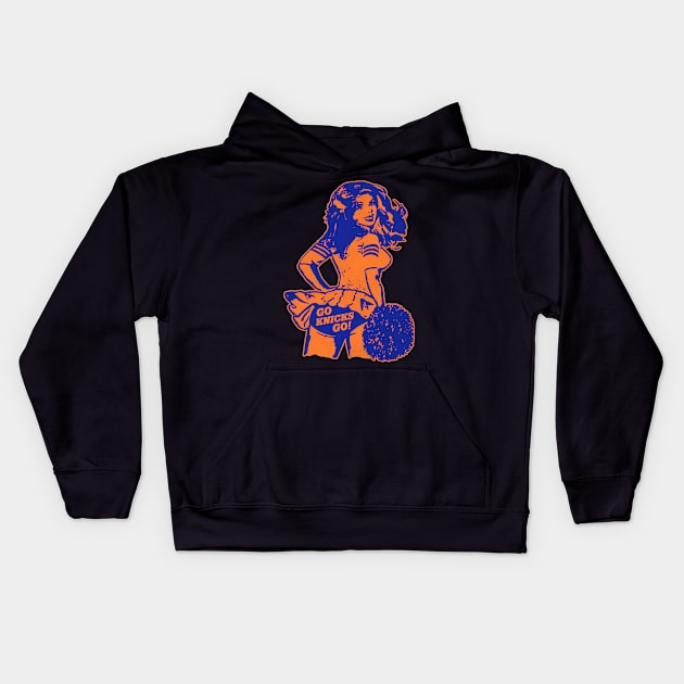 New York Basketball Cheerleaders Kids Hoodie by darklordpug